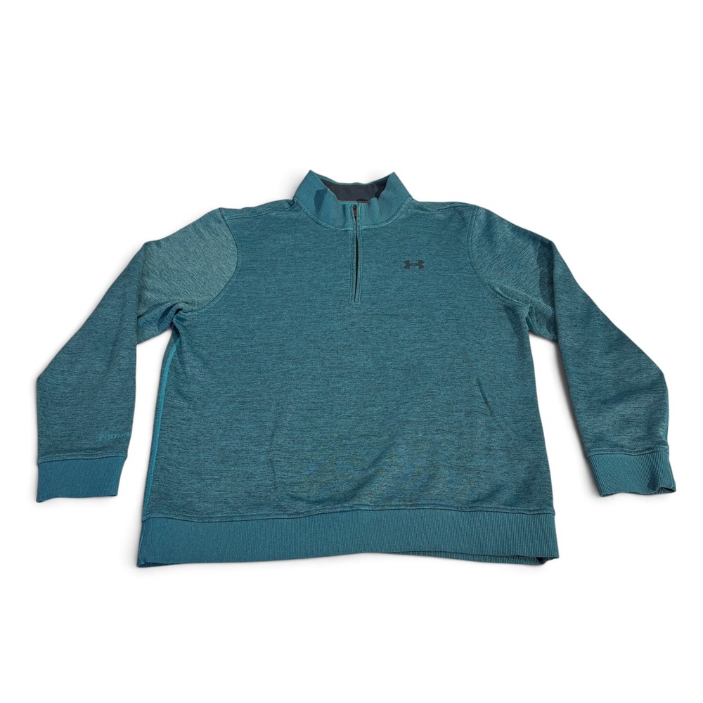 Under Armour Storm ColdGear Mens Large Teal Heathered 1/4 Zip Pullover Jacket